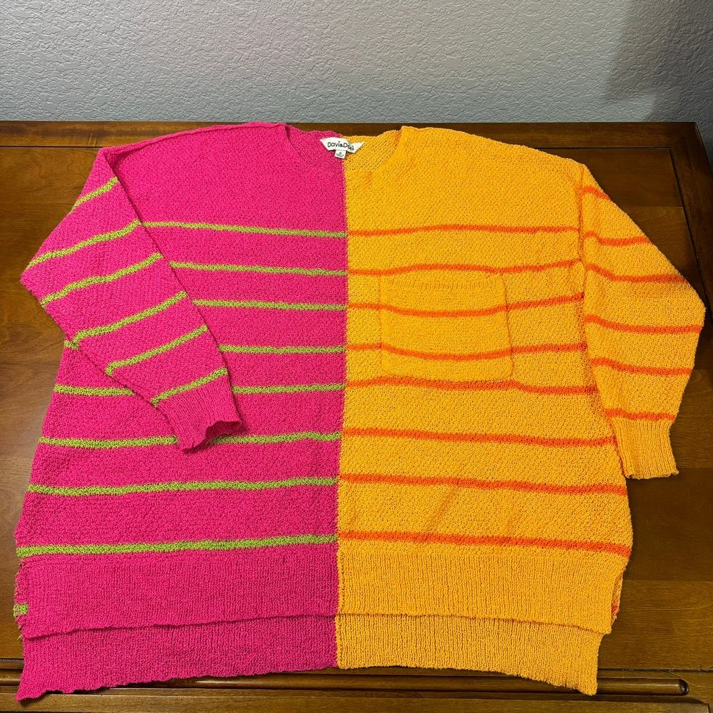 Davi & Dani Oversized Color Bock Stripe Neon Wome… - image 3